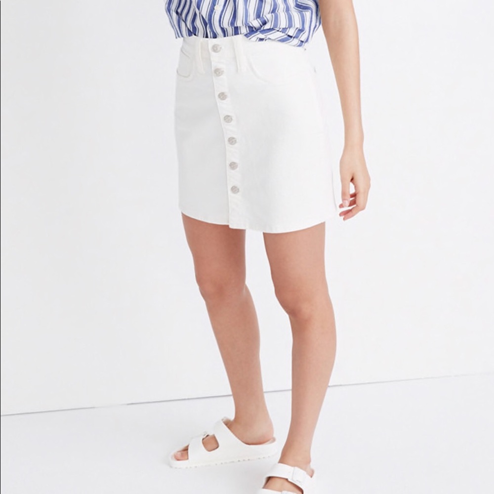 Madewell White Denim Mini Skirt